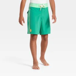 Boys' Solid Boardshort with Side Taping - art class™ Green 12
