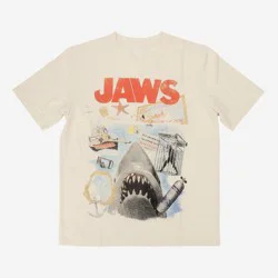 Men's Jaws Short Sleeve Graphic T-Shirt - Off-White S