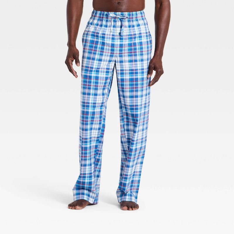 slide 1 of 3, Men's Plaid Woven Pants - Goodfellow & Co™ Blue M, 1 ct