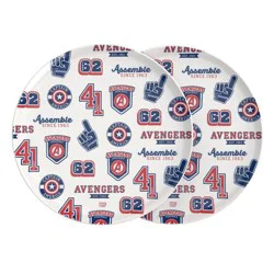 Zak Designs Avenger Classic 2pc 10 in Plate Melamine Bamboo Set
