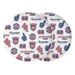Zak Designs Avenger Classic 2pc 10 in Plate Melamine Bamboo Set