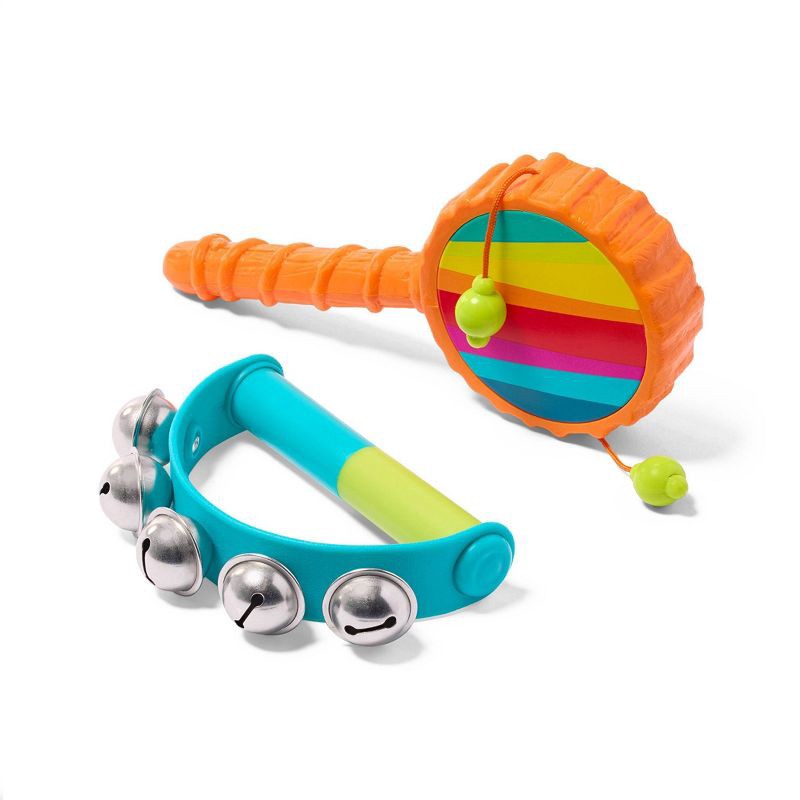 slide 1 of 6, B. toys Make a Melody Rattle Drum & Bells - Musical Instruments for Kids, 1 ct
