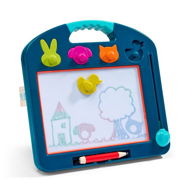 slide 1 of 8, B. toys Stamp & Sketch Magnetic Drawing Board - Portable Sketcher with 4 Animal Stamps, 1 ct