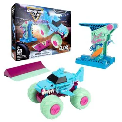 BLDR Monster Jam Building Set - Megalodon Neon with Launcher and Ramp