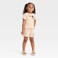 Toddler Girls' 2pc Disney Moana T-Shirt and Shorts Set - Pink 2T