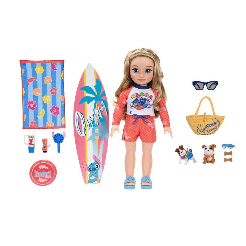 slide 1 of 9, Disney ILY 4EVER Stitch Inspired 18” Doll and Beach Puppy Set Blonde Hair/Blue Eyes, 1 ct