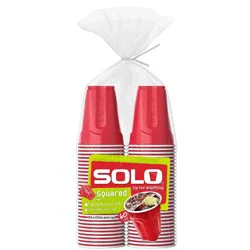 Solo Red Disposable Cups - 18oz/60ct: Solid Pattern, Polystyrene Material