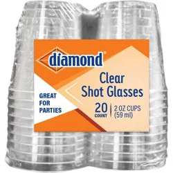 Diamond Disposable Shot Glasses - Clear - 2oz/20ct
