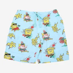 Men's SpongeBob and Patrick Lounge Shorts - Blue M