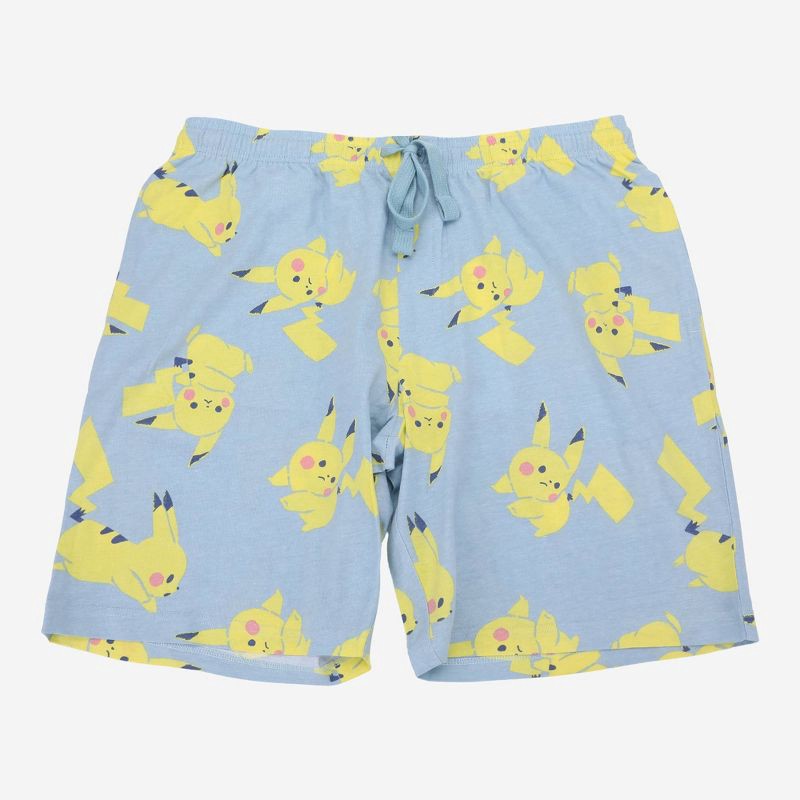 slide 1 of 3, Men's Pokemon Pikachu Lounge Shorts - Blue M, 1 ct