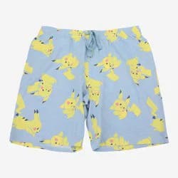 Men's Pokemon Pikachu Lounge Shorts - Blue L