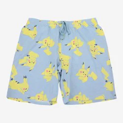 Men's Pokemon Pikachu Lounge Shorts - Blue XXL