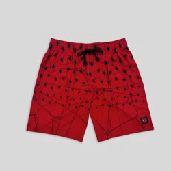 Men's Spider-Man Webs Lounge Shorts - Red L