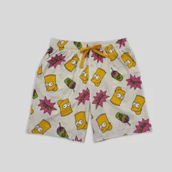 Men's The Simpsons Bart Lounge Shorts - Off-White L