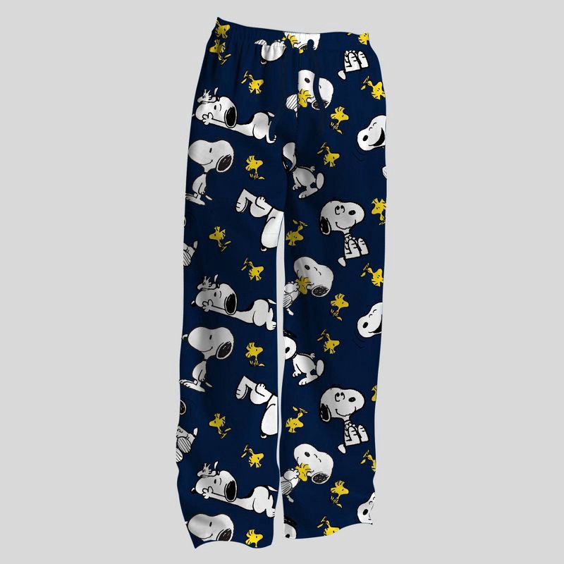slide 1 of 3, Peanuts Men's Snoopy & Woodstock Knit Pants - Navy Blue L, 1 ct