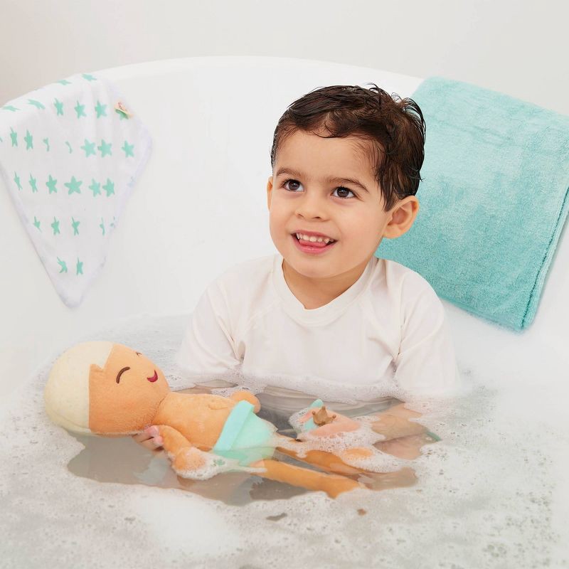 slide 2 of 10, LullaBaby 14" Plush Bath Doll Blond Boy, 1 ct