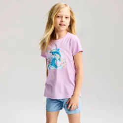 Girls' Short Sleeve 'Mythical Dolphin' Graphic T-Shirt - Cat & Jack™ Lilac Purple XS