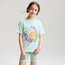 Girls' Oversized Short Sleeve Graphic Jersey T-Shirt - Cat & Jack™ Green L