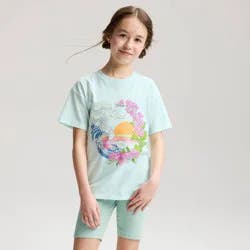 Girls' Oversized Short Sleeve Graphic Jersey T-Shirt - Cat & Jack™ Green L