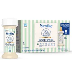 Similac Organic Ready to Feed Infant Formula - 2 fl oz Each/8ct: Brain Development, Immune System Support