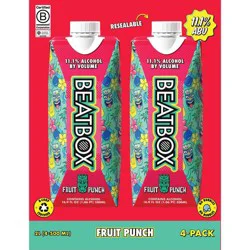 BeatBox Beverages Blue Fruit Punch 11% Malt Beverages - 4pk/500ml Box