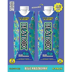 BeatBox Beverages Blue Raz 11% Malt Beverages - 4pk/500ml Box
