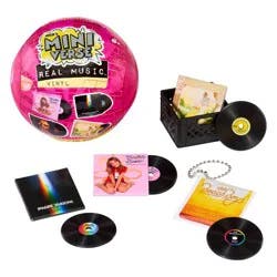 MGA's Miniverse Real Music Blind Pack Mini Playable Vinyl Records 4 Vinyl Records per Pack Sleeve and Keychain Britney Spears Elton John TLC