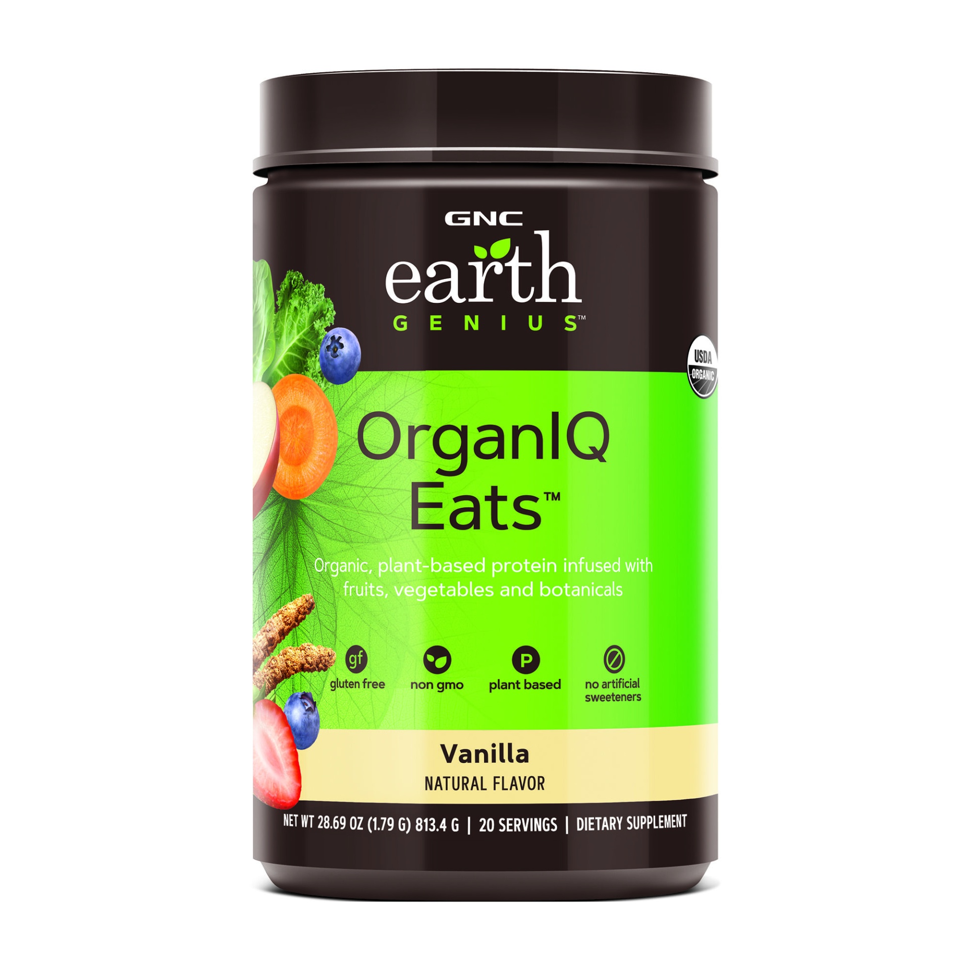 slide 1 of 1, GNC Earth Genius OrganIQ Eats - Vanilla, 1 ct