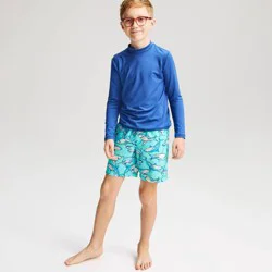 Boys' Shark Swim Trunks - Cat & Jack™ Aqua Blue XL