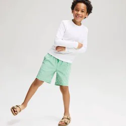 Boys' Seersucker Swim Trunks - Cat & Jack™ Green/White L