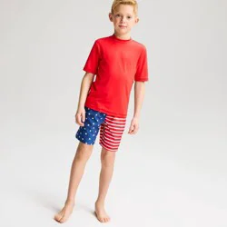 Boys' Americana Flag Swim Trunks - Cat & Jack™ Blue/Red L