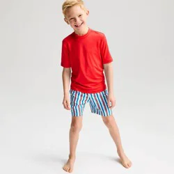 Boys' Americana Striped Swim Trunks – Cat & Jack™ Blues/Radical Red M