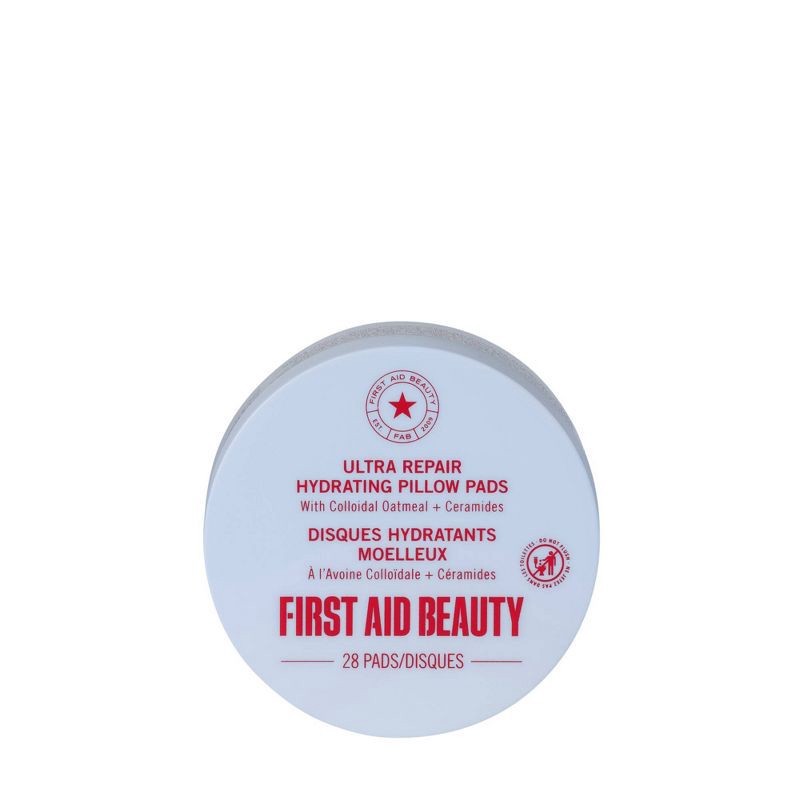 slide 1 of 9, FIRST AID BEAUTY Ultra Repair Hydrating Pillow Pads - 28ct - Ulta Beauty: Gluten-Free, For Normal & Sensitive Skin, Facial Cleansing Wipes, 28 ct