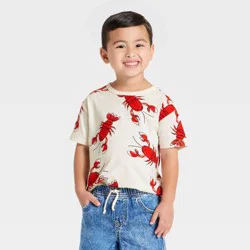Toddler Boys' Short Sleeve Lobster Relaxed T-Shirt - Cat & Jack™ Off-White 4T