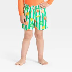 Infant Boys' Citrus Striped Swim Shorts - Cat & Jack™ Cream 12M