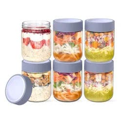 Bentgo 6pk 16oz Glass Food Jar Serene Blue