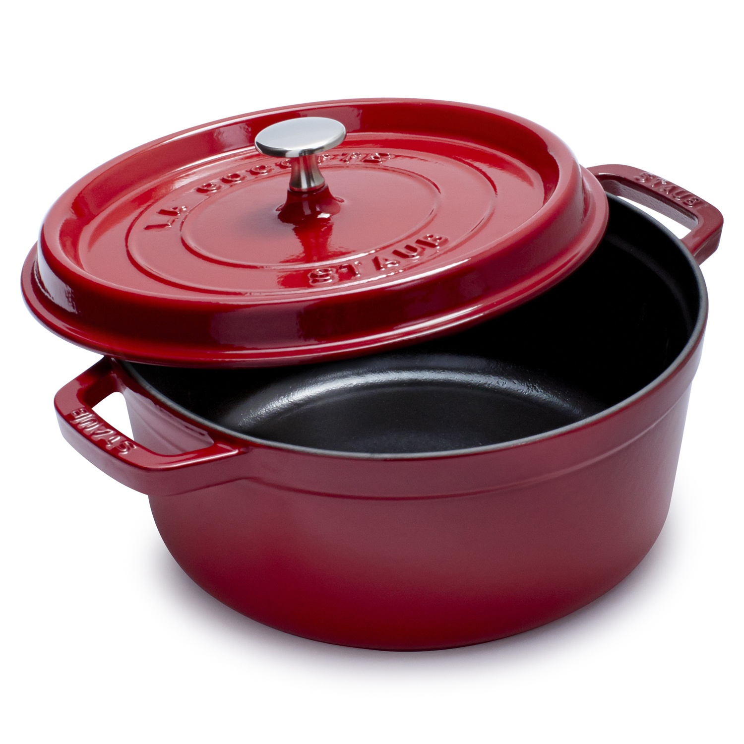 slide 1 of 1, STAUB Cherry Round Cocotte, 7 qt