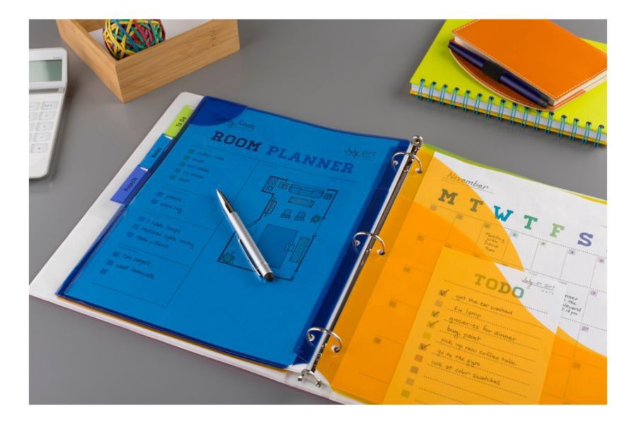 slide 3 of 5, Avery Big Tab 3-Pocket Insertable Corner Lock Plastic Dividers, 5-Tab, Multicolor, 9 1/4 in x 11 1/8 in