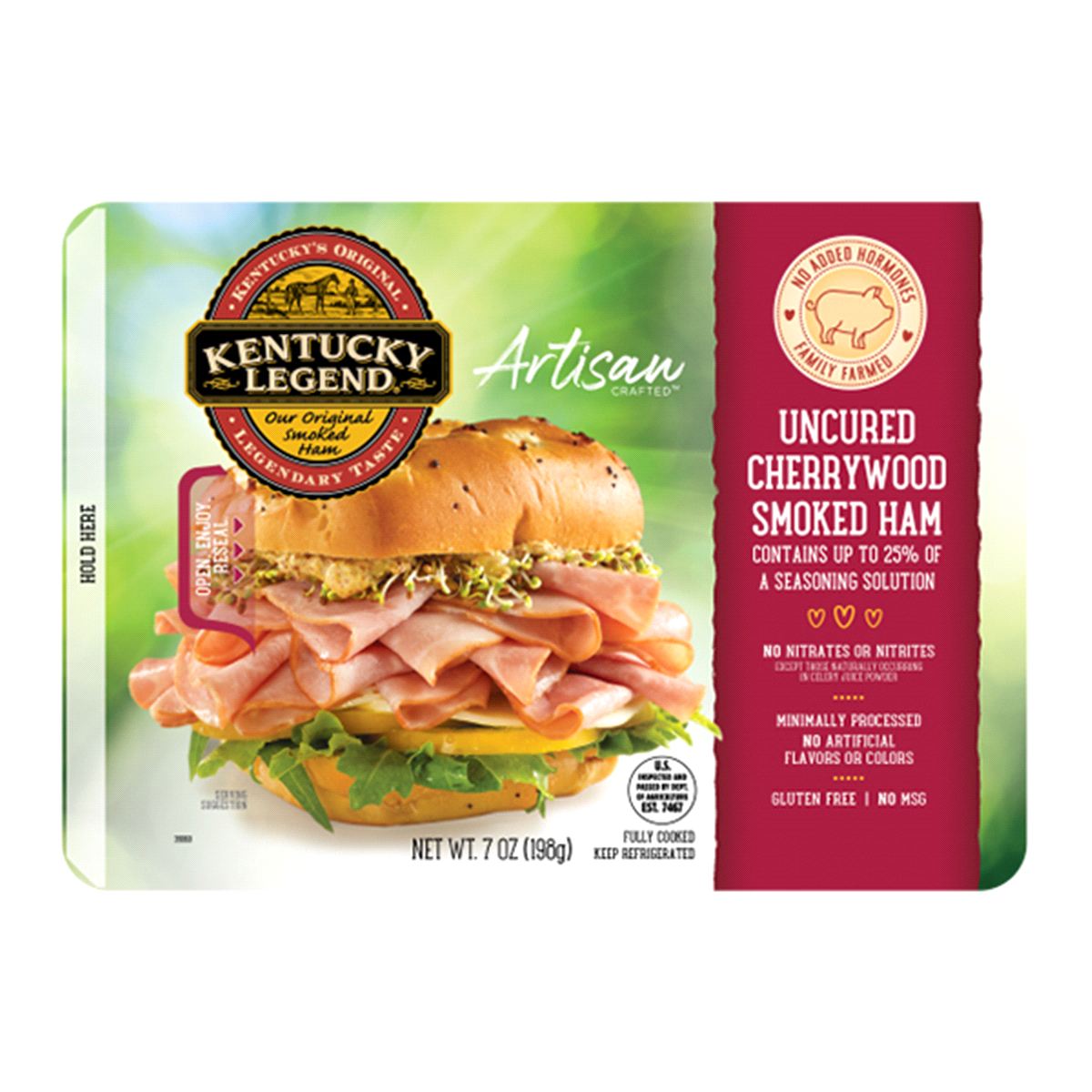 slide 1 of 5, Kentucky Legend Artisan Crafted Cherrywood Smoked Ham, 7 oz