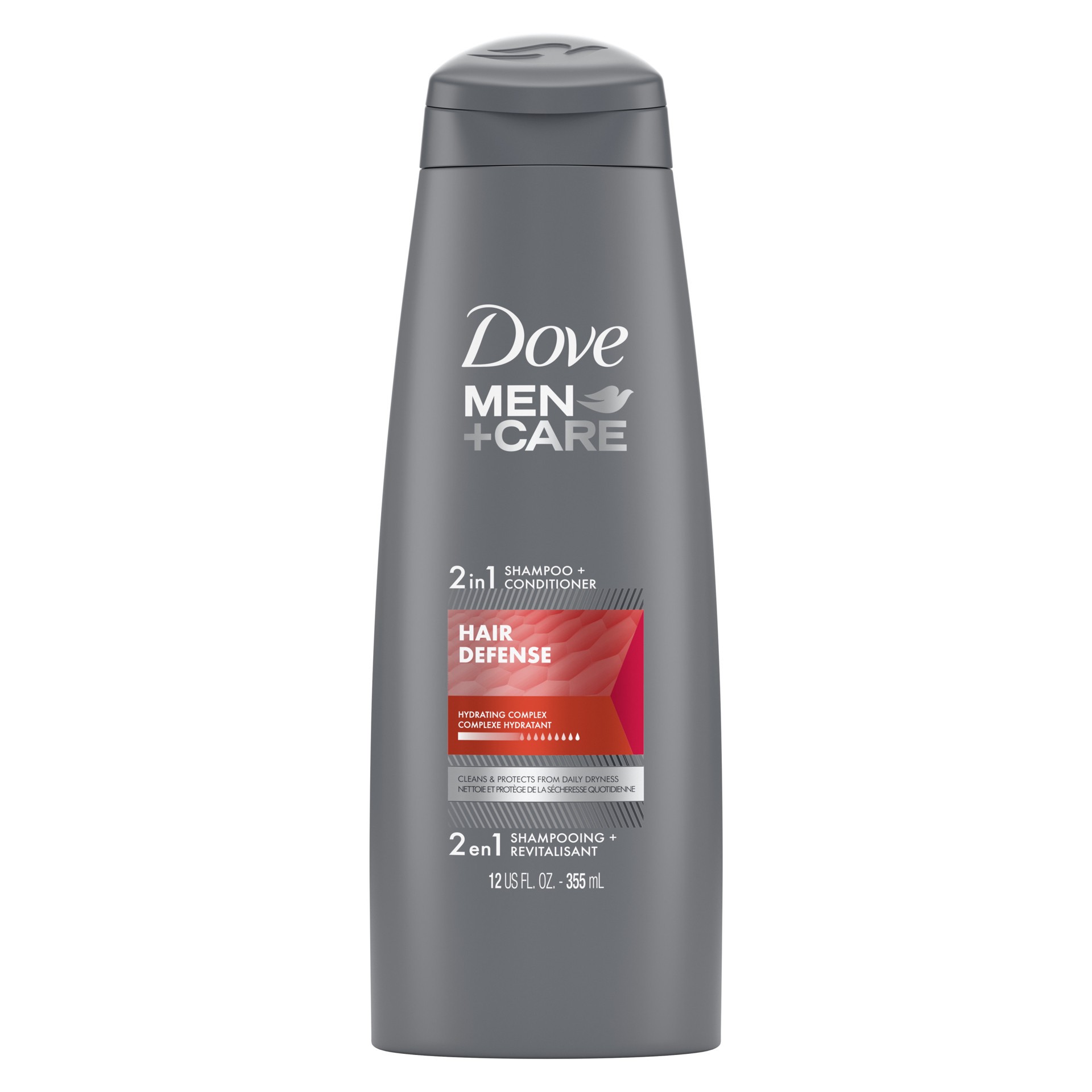 slide 1 of 1, Dove Men+Care 2-In-1 Shampoo & Conditioner Defense, 12 oz