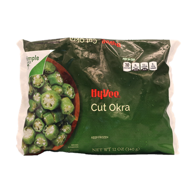 slide 1 of 1, Hy-Vee Cut Okra, 12 oz