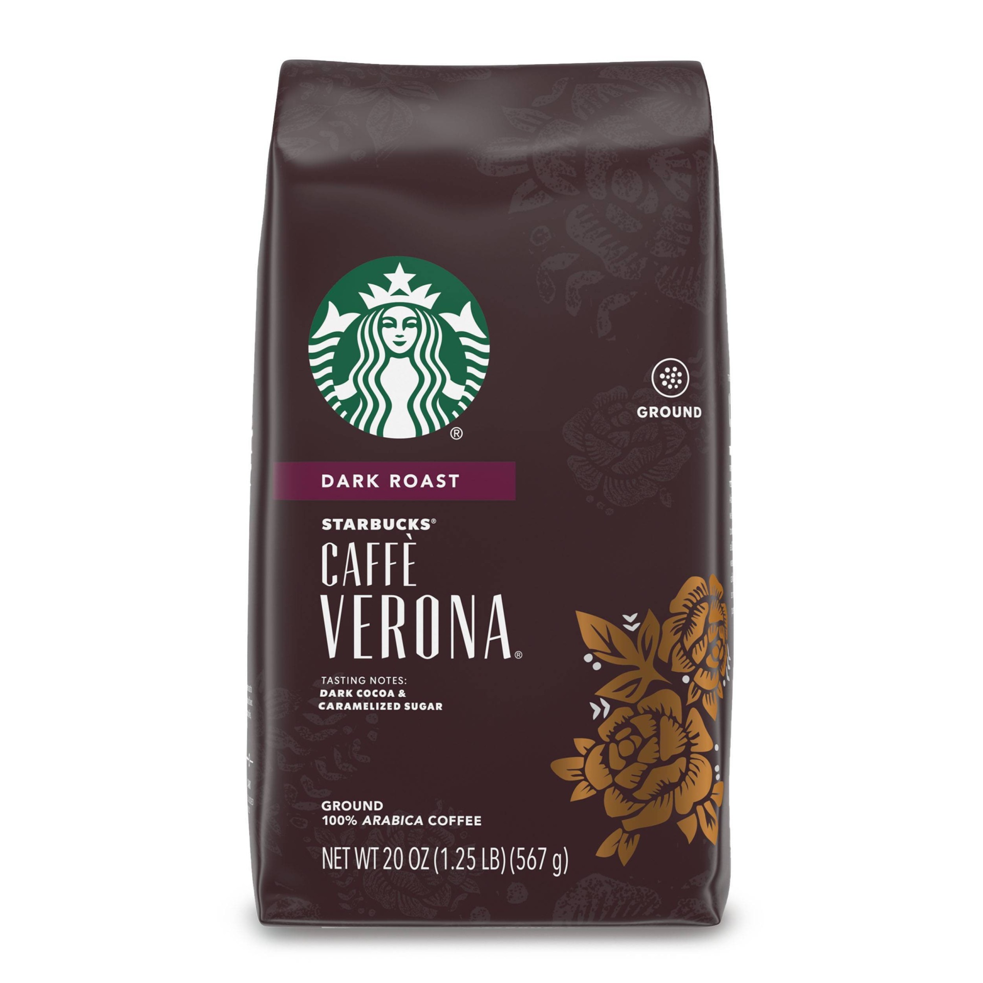 slide 1 of 1, Starbucks Caffè Verona Dark Roast Ground Coffee, 20 oz