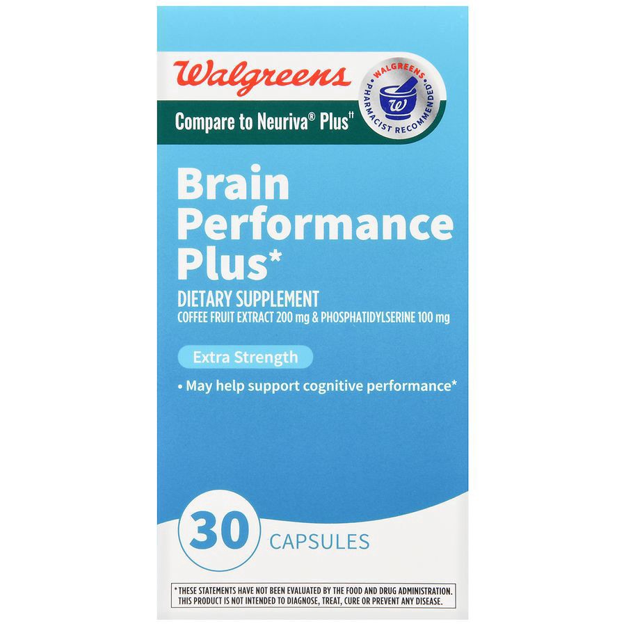 slide 4 of 5, Walgreens Brain Performance Plus, Extra Strength, 30 ct