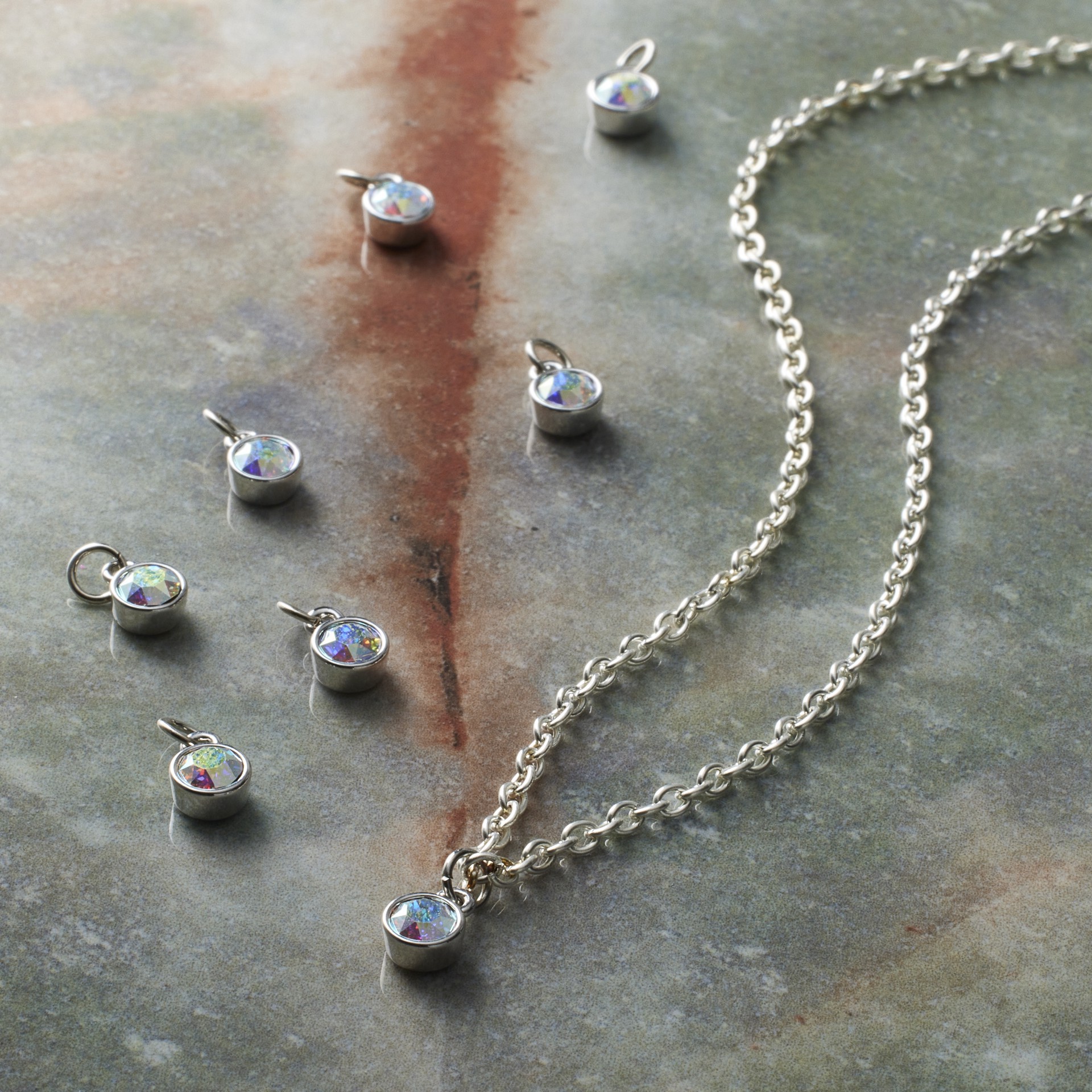 slide 4 of 6, Ab Austrian Crystal Charms By Bead Landing, 1mm x 5mm