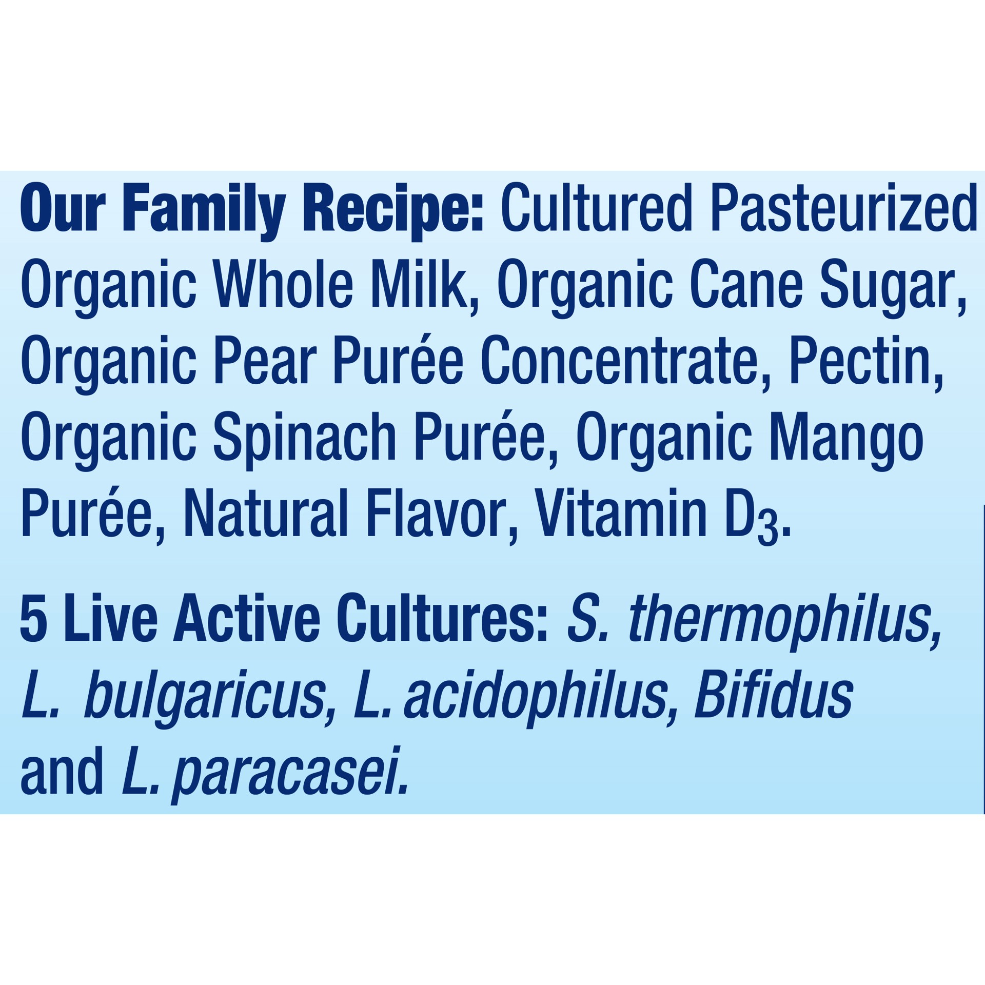 slide 4 of 6, Stonyfield Organic Pear Spinach Mango Whole Milk Yogurt 3.5 oz. Pouch, 3.5 oz