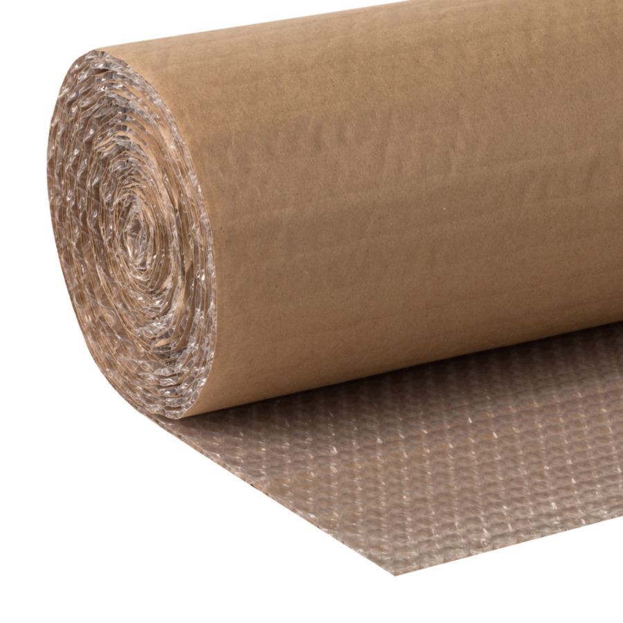 slide 4 of 4, Duck Brand Brown Kraft-Lined Bubble Wrap Cushioning, 24 in