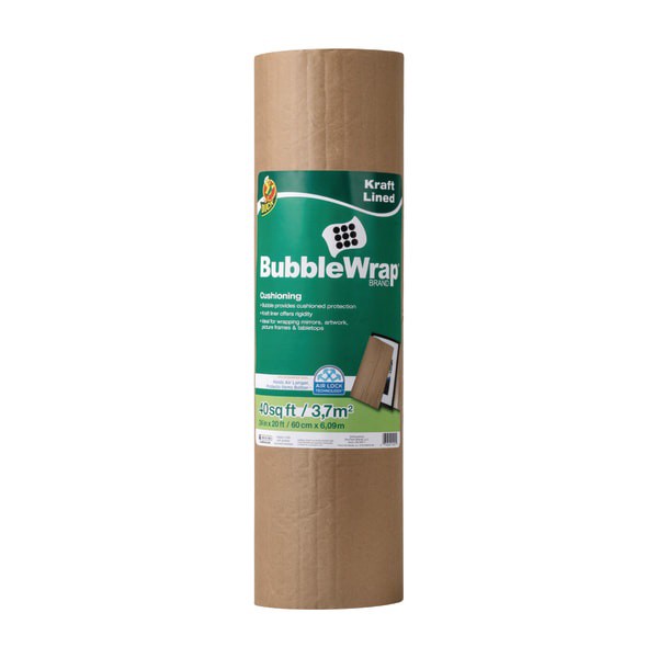 slide 1 of 4, Duck Brand Brown Kraft-Lined Bubble Wrap Cushioning, 24 in