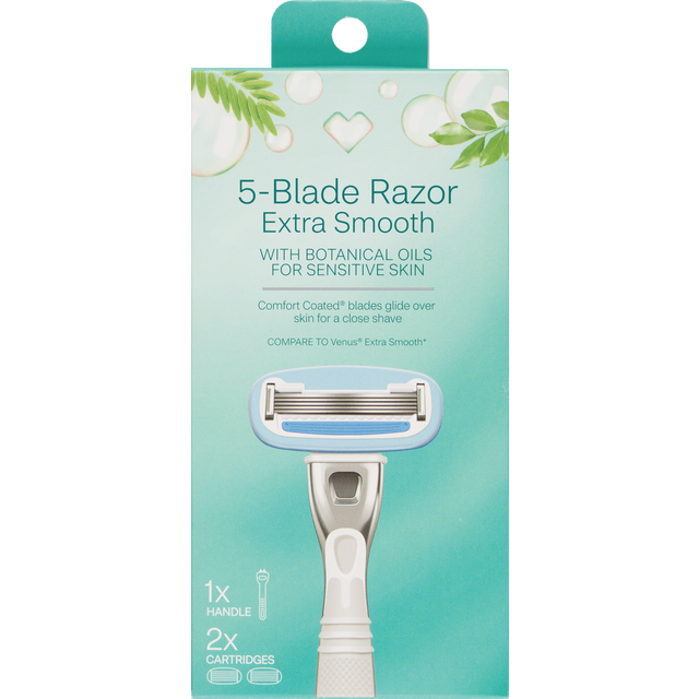 slide 1 of 1, Cvs Beauty Five Blade System, Handle +2 Cartridges, 1 ct
