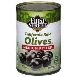 First Street Medium Pitted Ripe Olives - 6 oz
