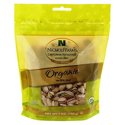 slide 1 of 1, Nichols Farms Organic Roasted Pistachios with Sea Salt, 7 oz